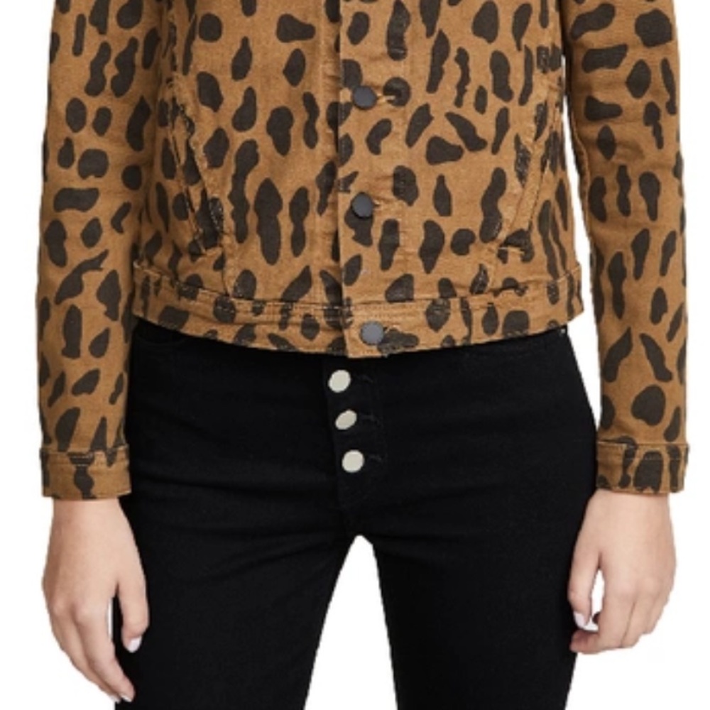 L’AGENCE CELINE CHEETAH PRINT DENIM JACKET - Picture 5 of 13
